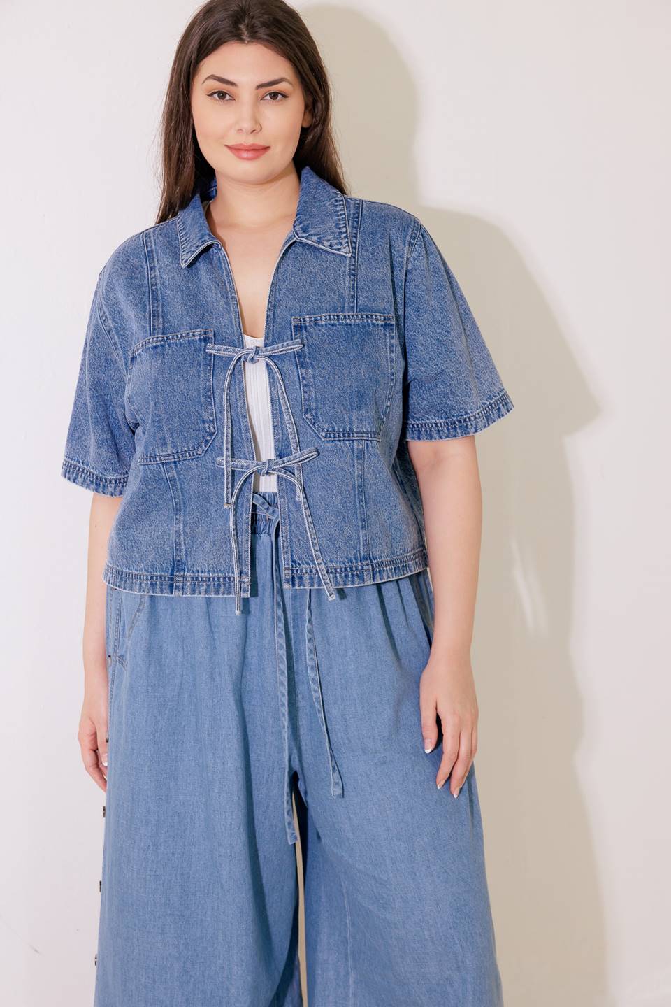 BY CHANCE DENIM TOP - 90%cotton