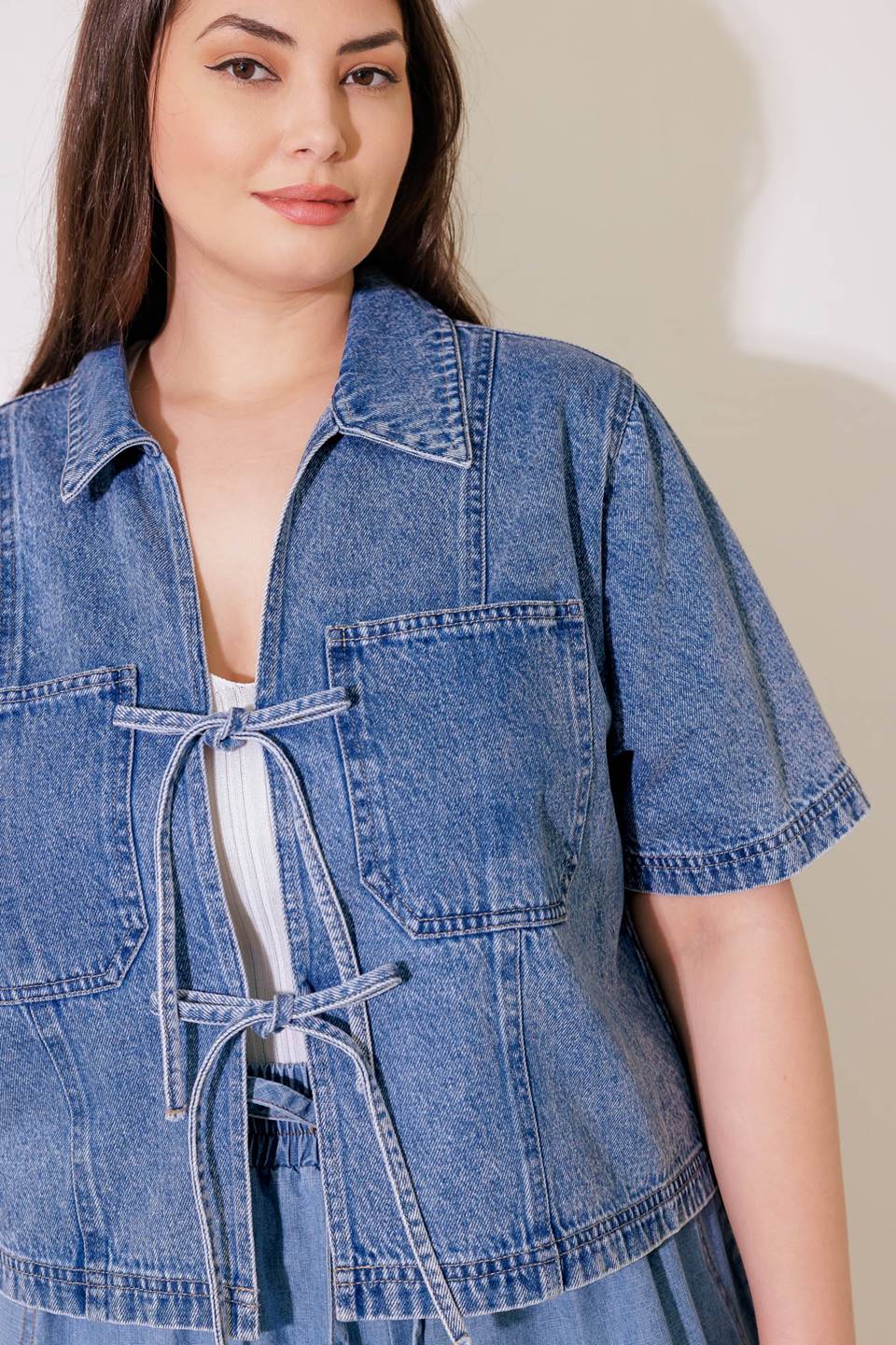 BY CHANCE DENIM TOP - 90%cotton