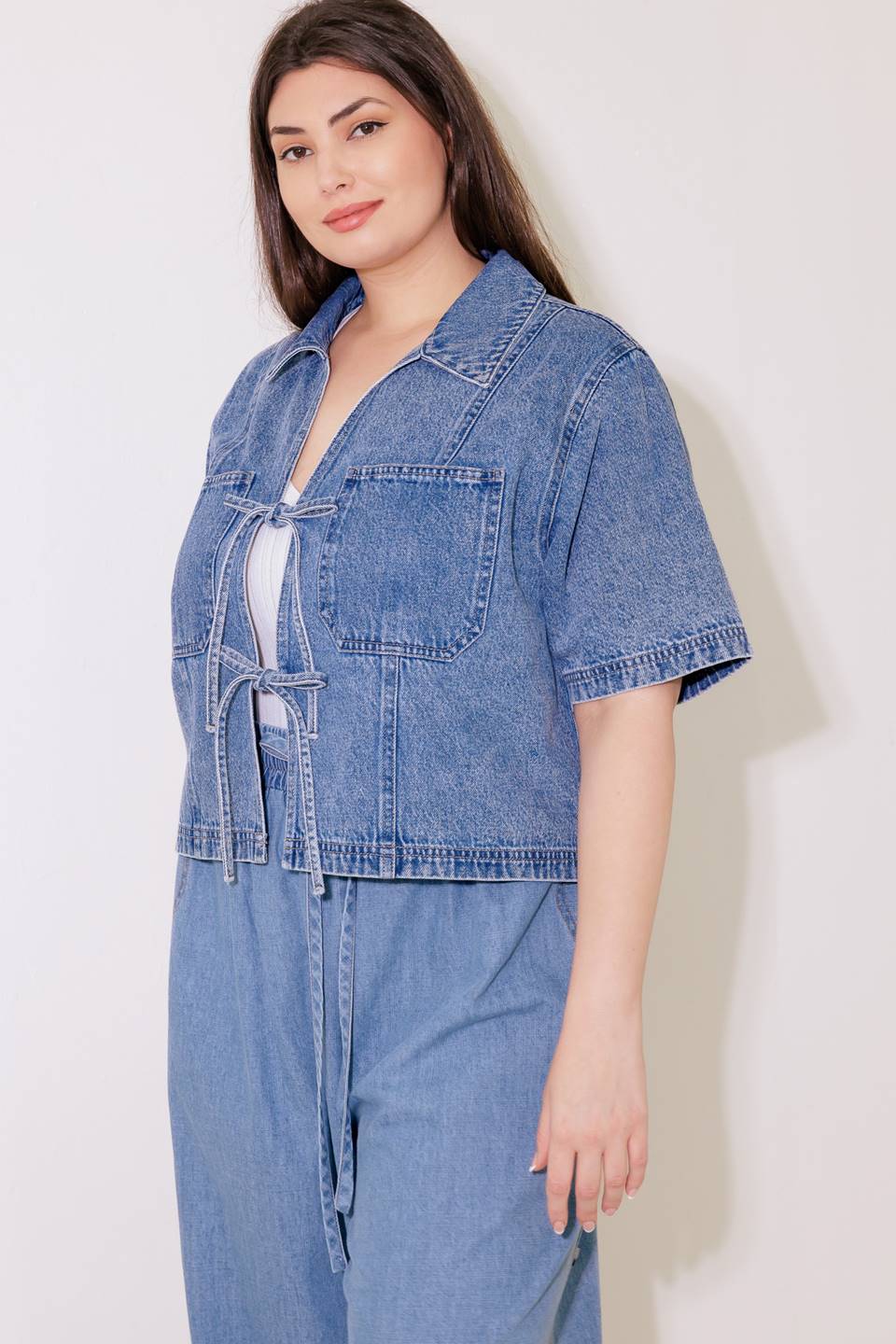 BY CHANCE DENIM TOP - 90%cotton