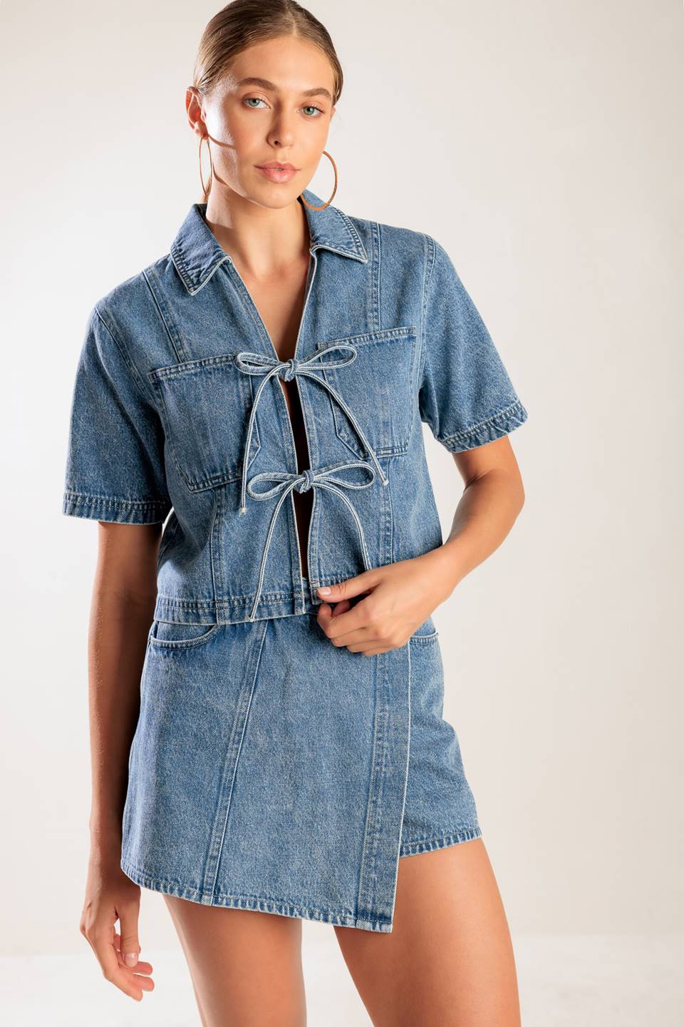 BY CHANCE DENIM TOP - 90%cotton