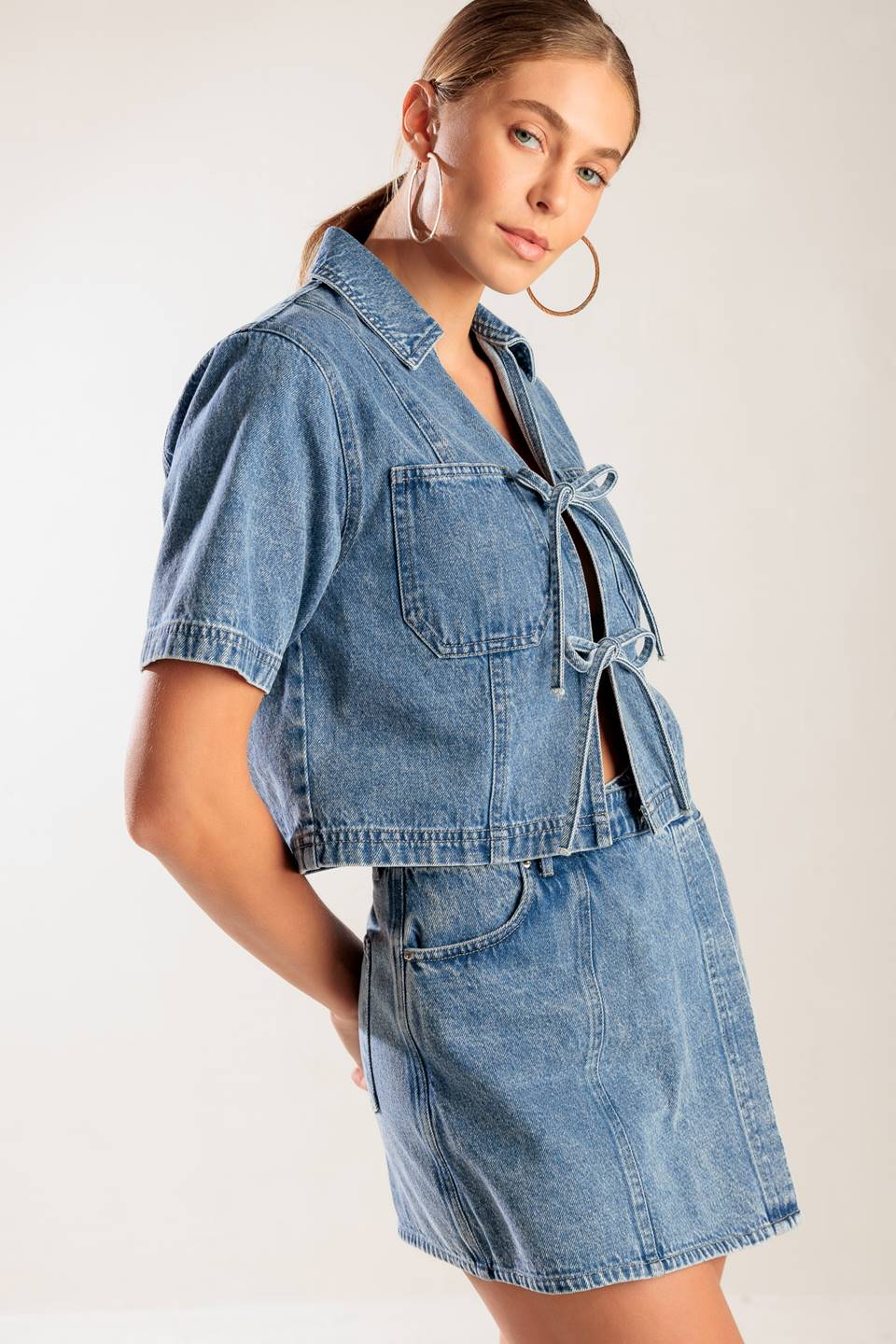BY CHANCE DENIM TOP - 90%cotton