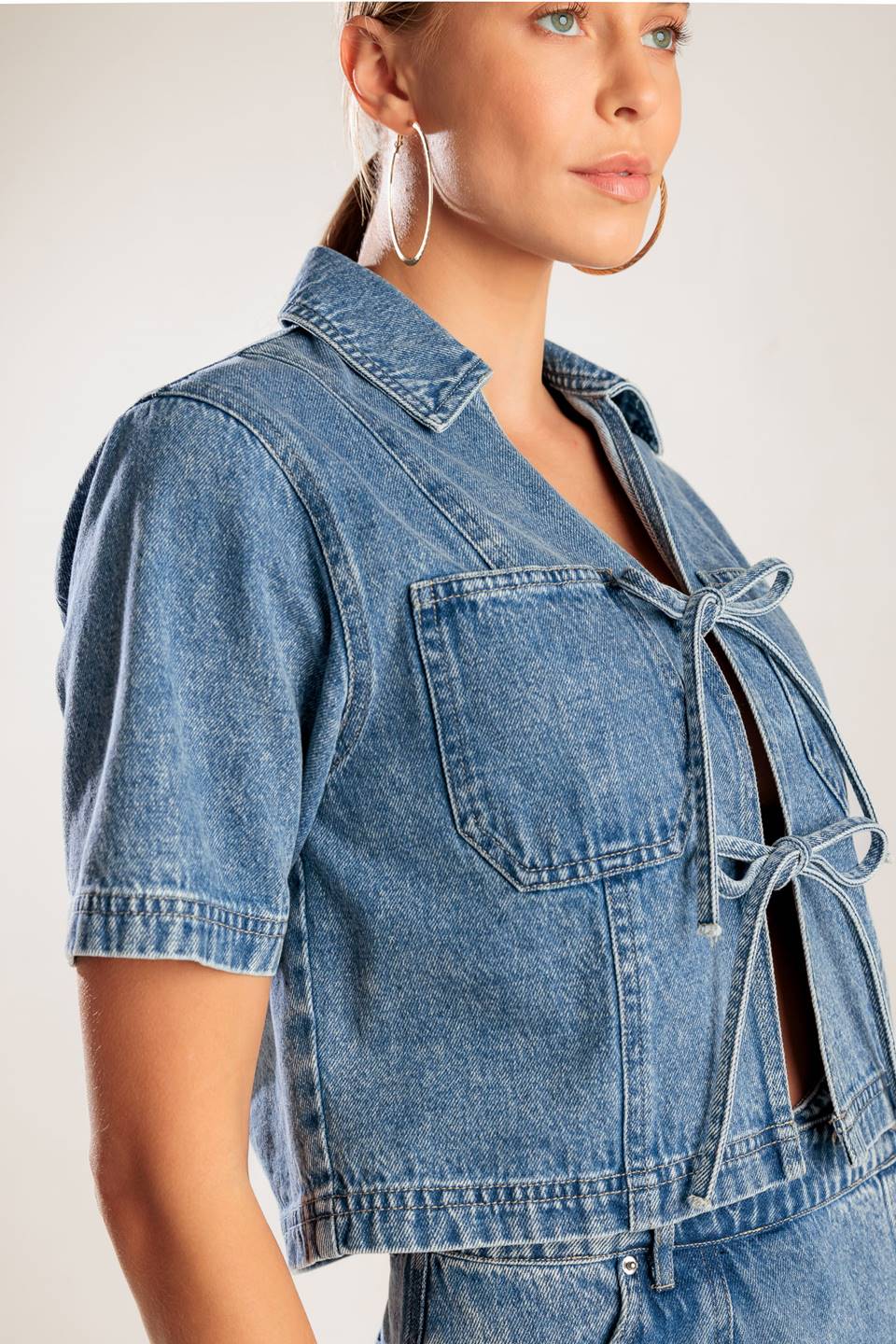 BY CHANCE DENIM TOP - 90%cotton
