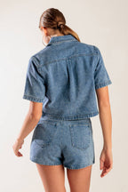 BY CHANCE DENIM TOP - 90%cotton