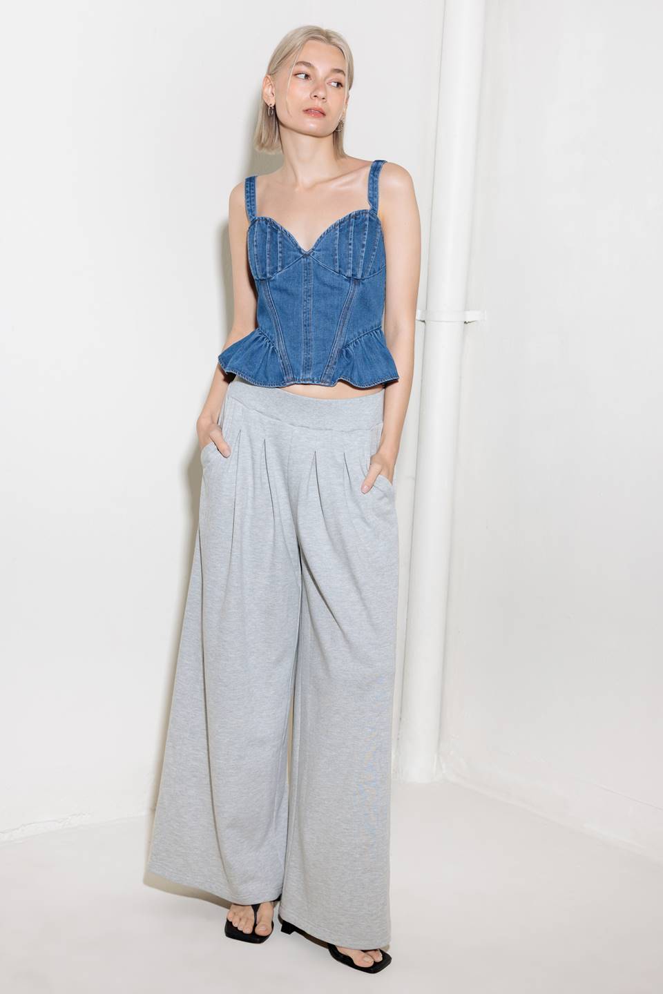 WHISPER SOFTLY BLUE DENIM TOP - 90% Cotton