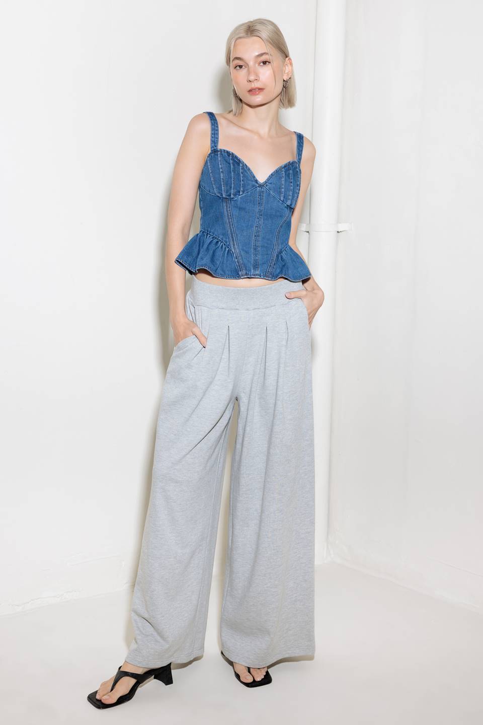 WHISPER SOFTLY BLUE DENIM TOP - 90% Cotton