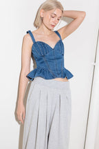 WHISPER SOFTLY BLUE DENIM TOP - 90% Cotton