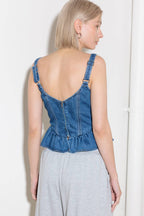 WHISPER SOFTLY BLUE DENIM TOP - 90% Cotton
