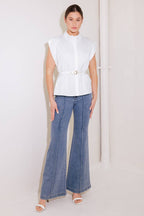ON CLOUD NINE WHITE WOVEN TOP