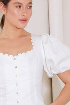 NEVER ORDINARY WHITE WOVEN TOP