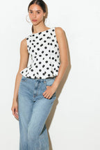 TONAL MOVE WHITE WOVEN TOP