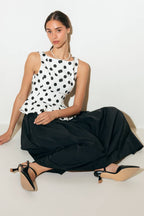 TONAL MOVE WHITE WOVEN TOP