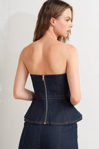 SWEETHEART EDGE DENIM TOP