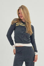Cashmere Wool Stripe Cardigan