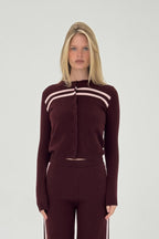 Cashmere Wool Stripe Cardigan