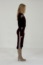 Cashmere Wool Stripe Cardigan