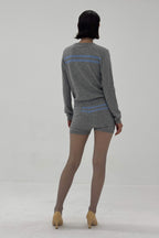 Cashmere Wool Stripe Cardigan