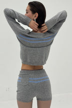 Cashmere Wool Stripe Cardigan