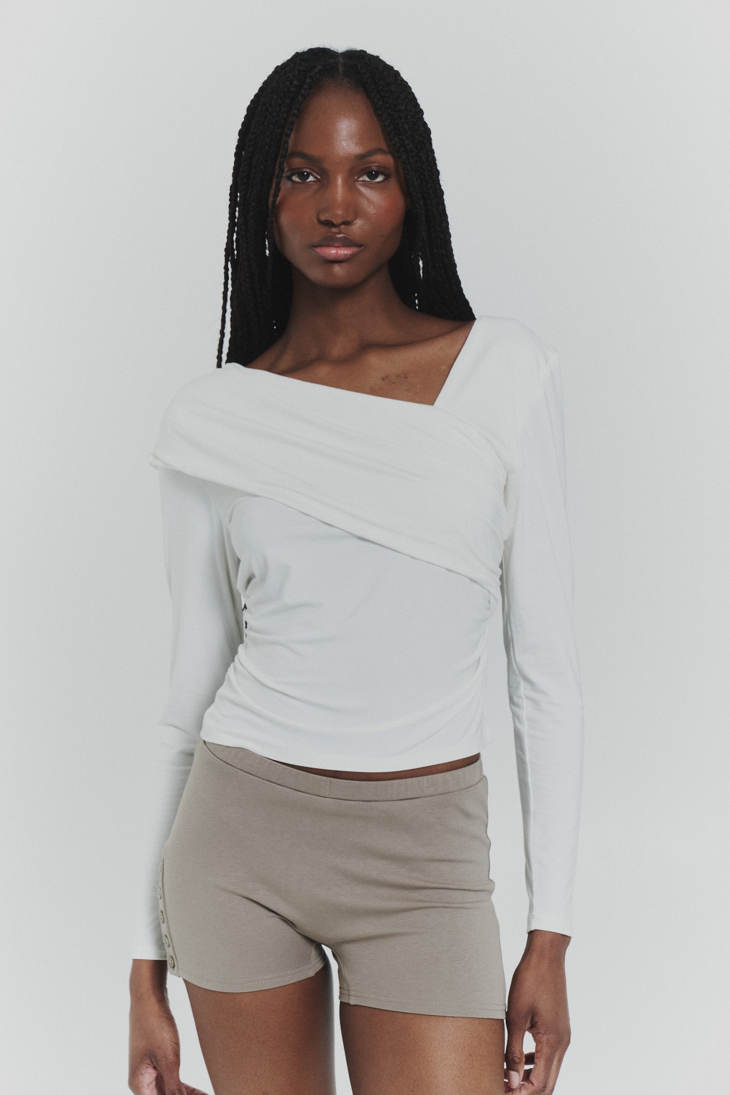 Half Open Shoulder Top - 92% Tencel