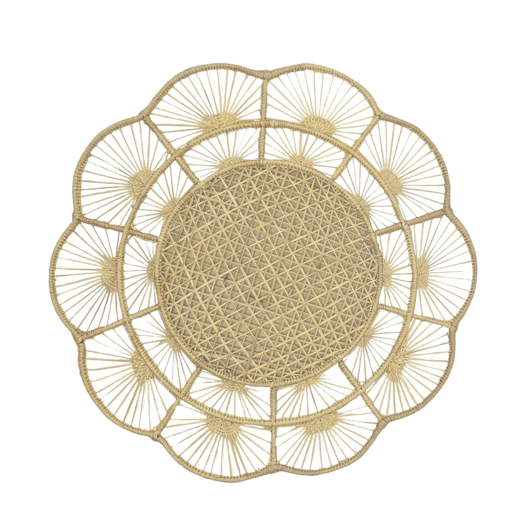 Petal Perfection Handwoven Iraca Placemat