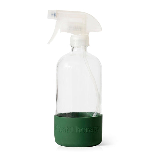 Glass Spray Bottle with Forest Green Sleeve - The Peony Haus
