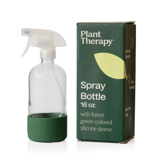 Glass Spray Bottle with Forest Green Sleeve - The Peony Haus