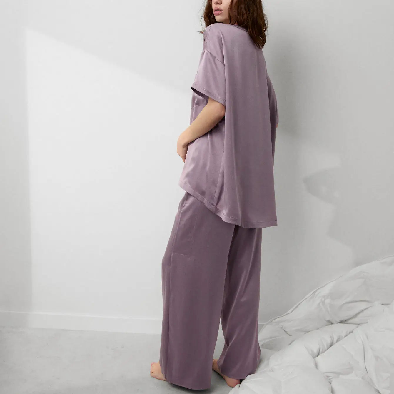 Washable Silk Tee Pant Set - The Peony Haus