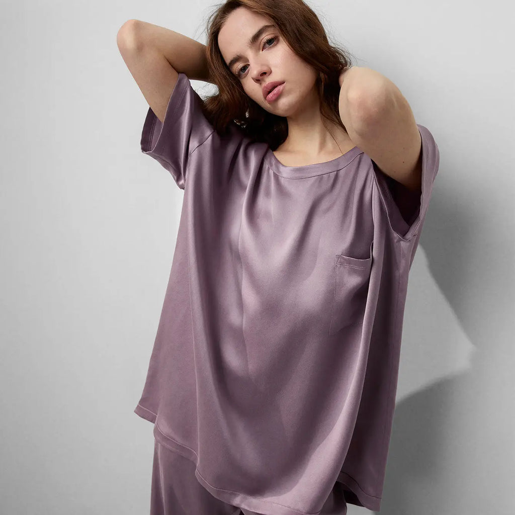 Washable Silk Tee Pant Set