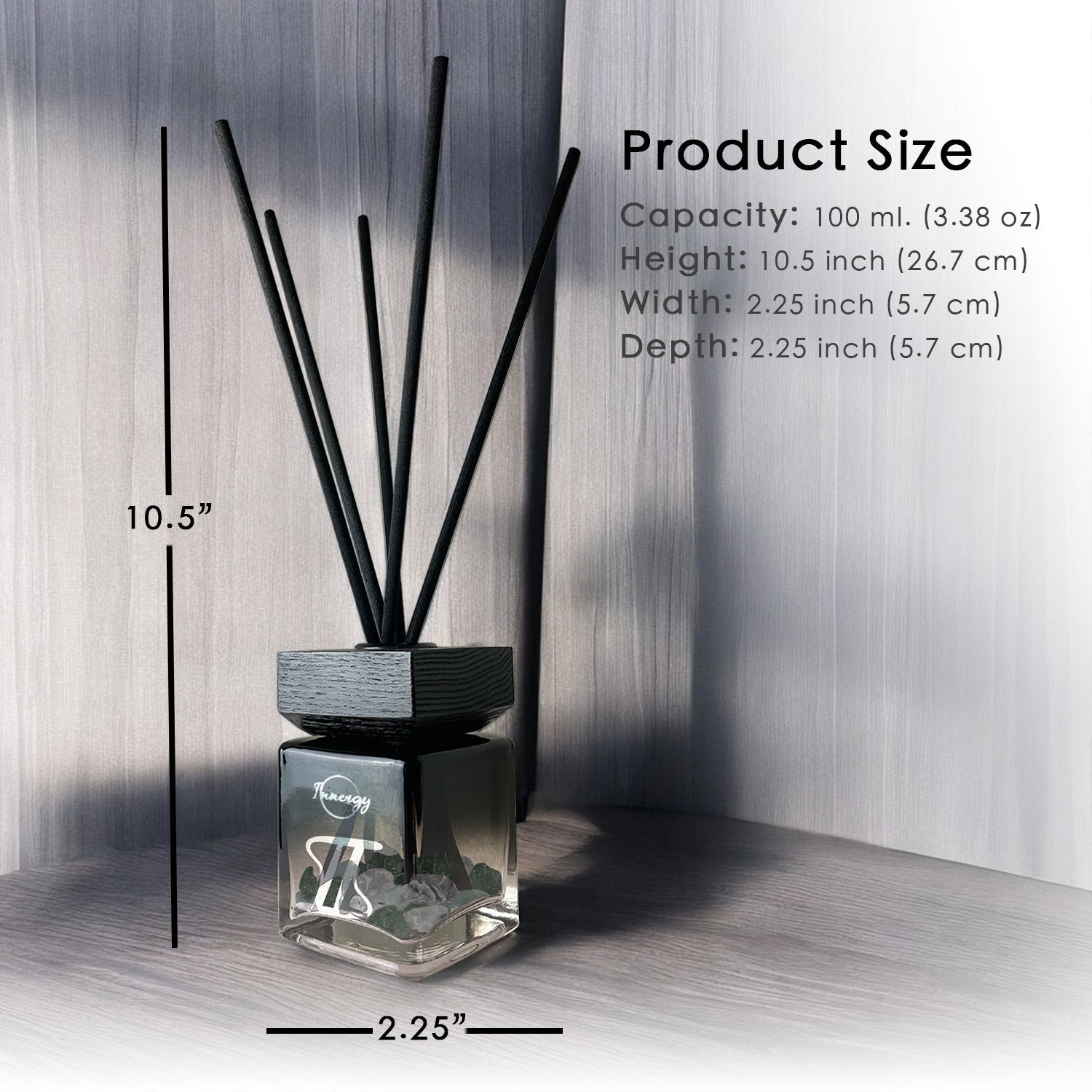 Gemini Zodiac Crystal-Enhanced Reed Oil Diffuser, Midnight Tides Scent, 100ml