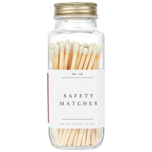 White Tip Safety Matches - 60 Count, 3.75" - The Peony Haus