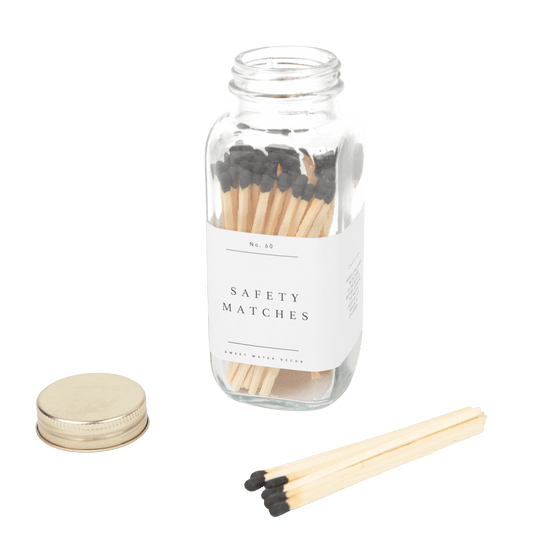 Black Tip Safety Matches - 60 Count, 3.75" - The Peony Haus
