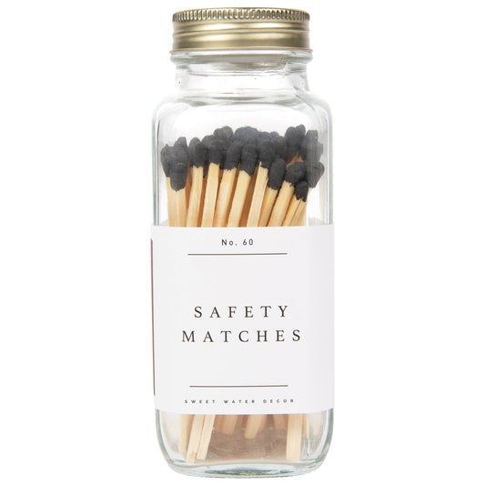 Black Tip Safety Matches - 60 Count, 3.75" - The Peony Haus