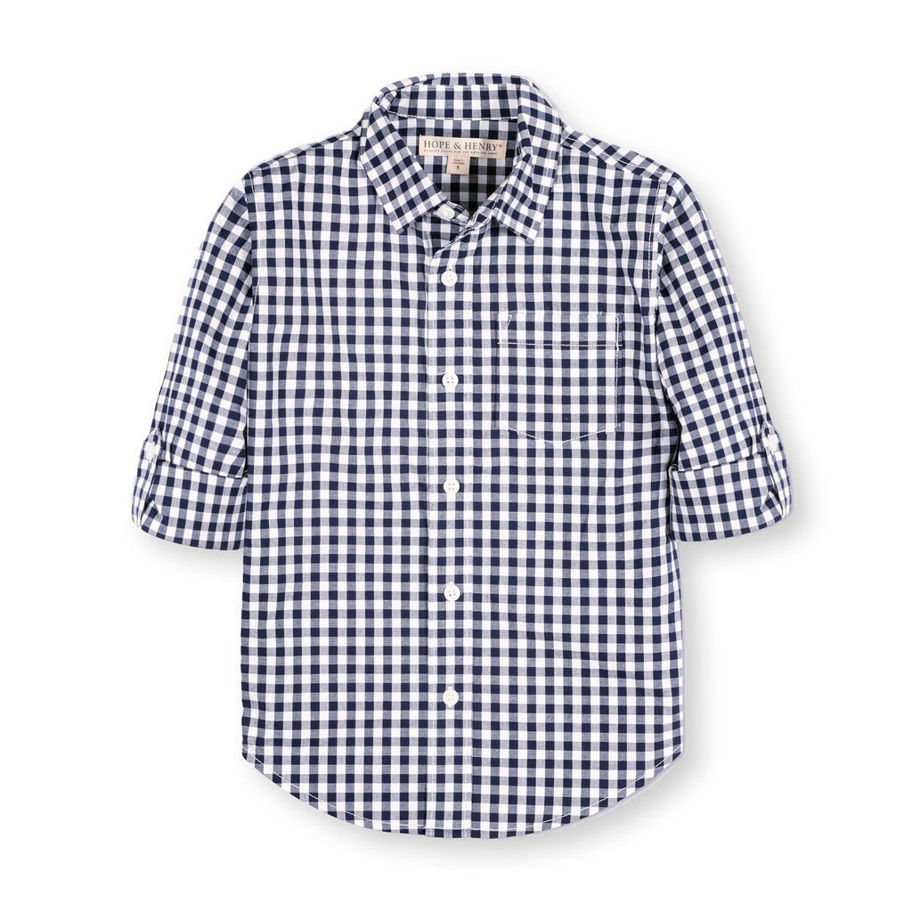 Organic Stretch Poplin Roll-Up Shirt - 98% Organic Cotton