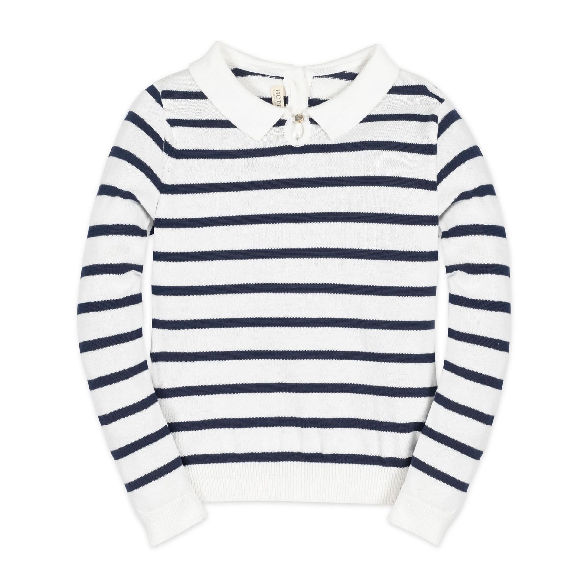 Organic French Collared Keyhole Sweater