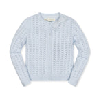 Organic Pointelle Bow Cardigan