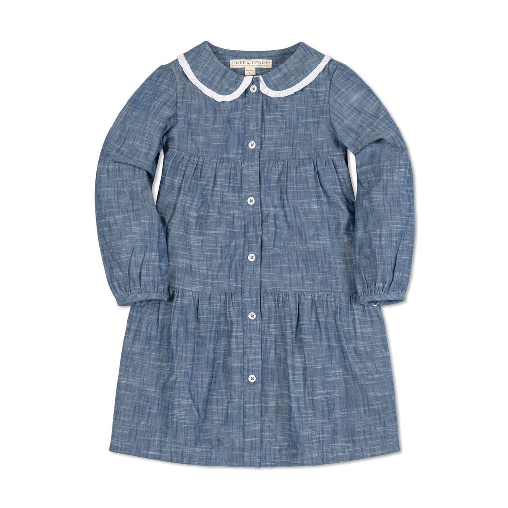 Button Front Organic Chambray Dress