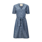 Organic Button Front Chambray Dress