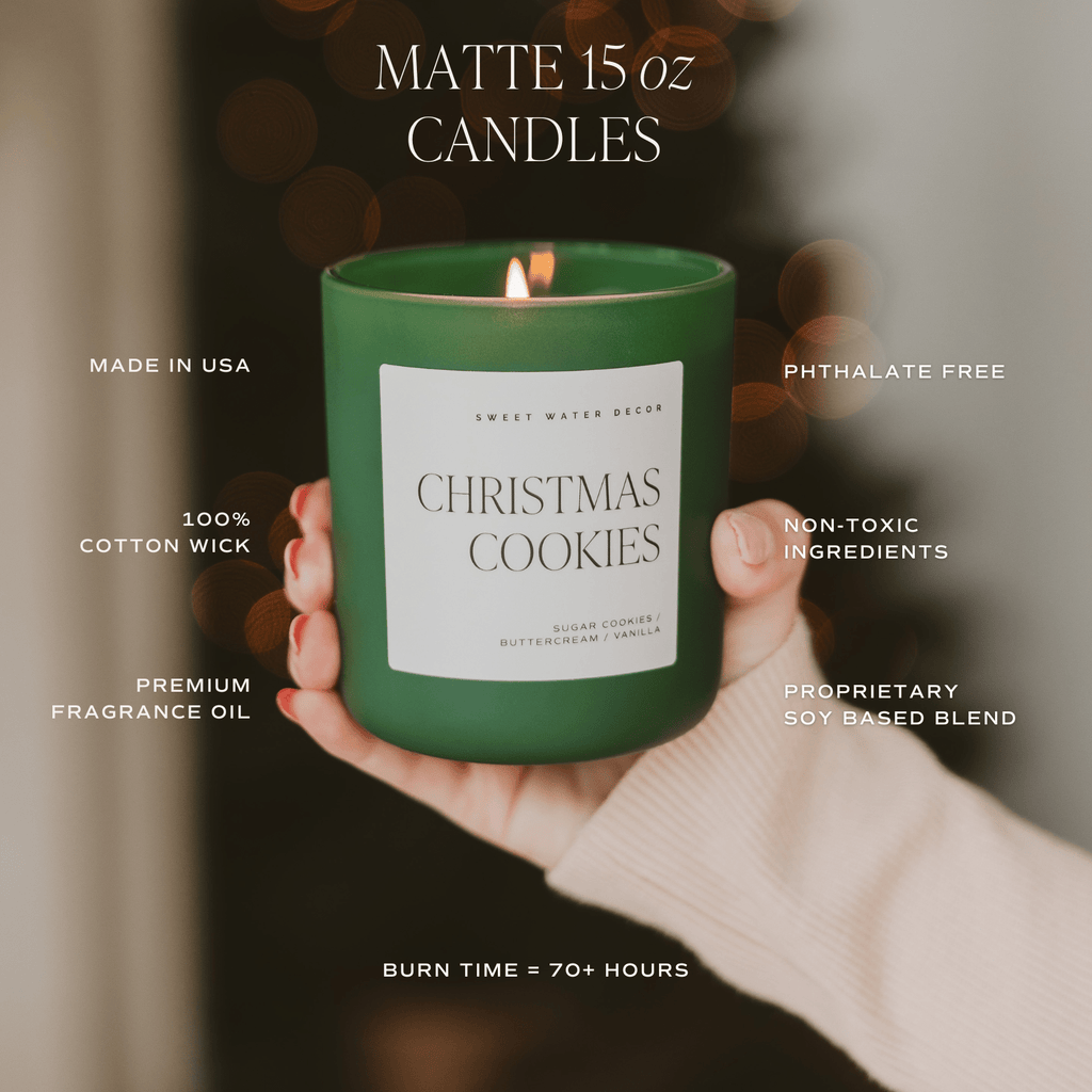 Enchanted Forest Soy Candle - Green Matte Jar - 15 oz (Let it Snow)