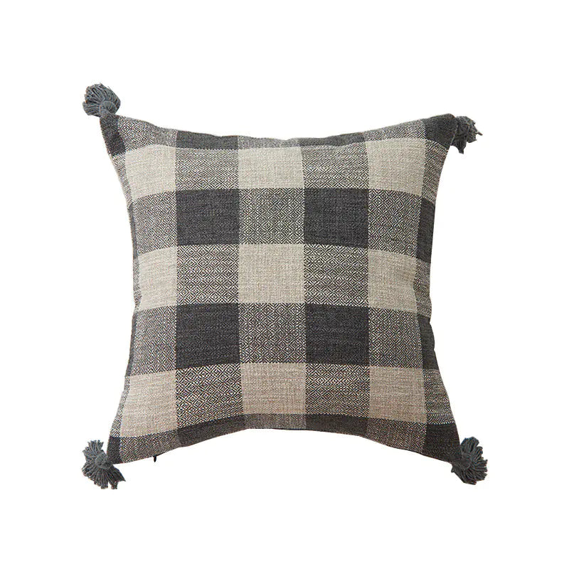 Thick Cotton Linen Striped Fringe Pillow Covers (In Stock)