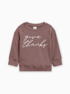 Give Thanks Organic Cotton Baby Toddler Pullover for Thanksgiving day