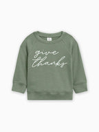 Give Thanks Organic Cotton Baby Toddler Pullover for Thanksgiving day