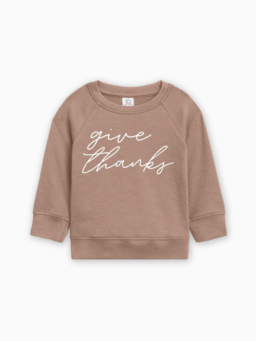 Give Thanks Organic Cotton Baby Toddler Pullover for Thanksgiving day