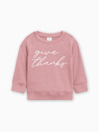 Give Thanks Organic Cotton Baby Toddler Pullover for Thanksgiving day