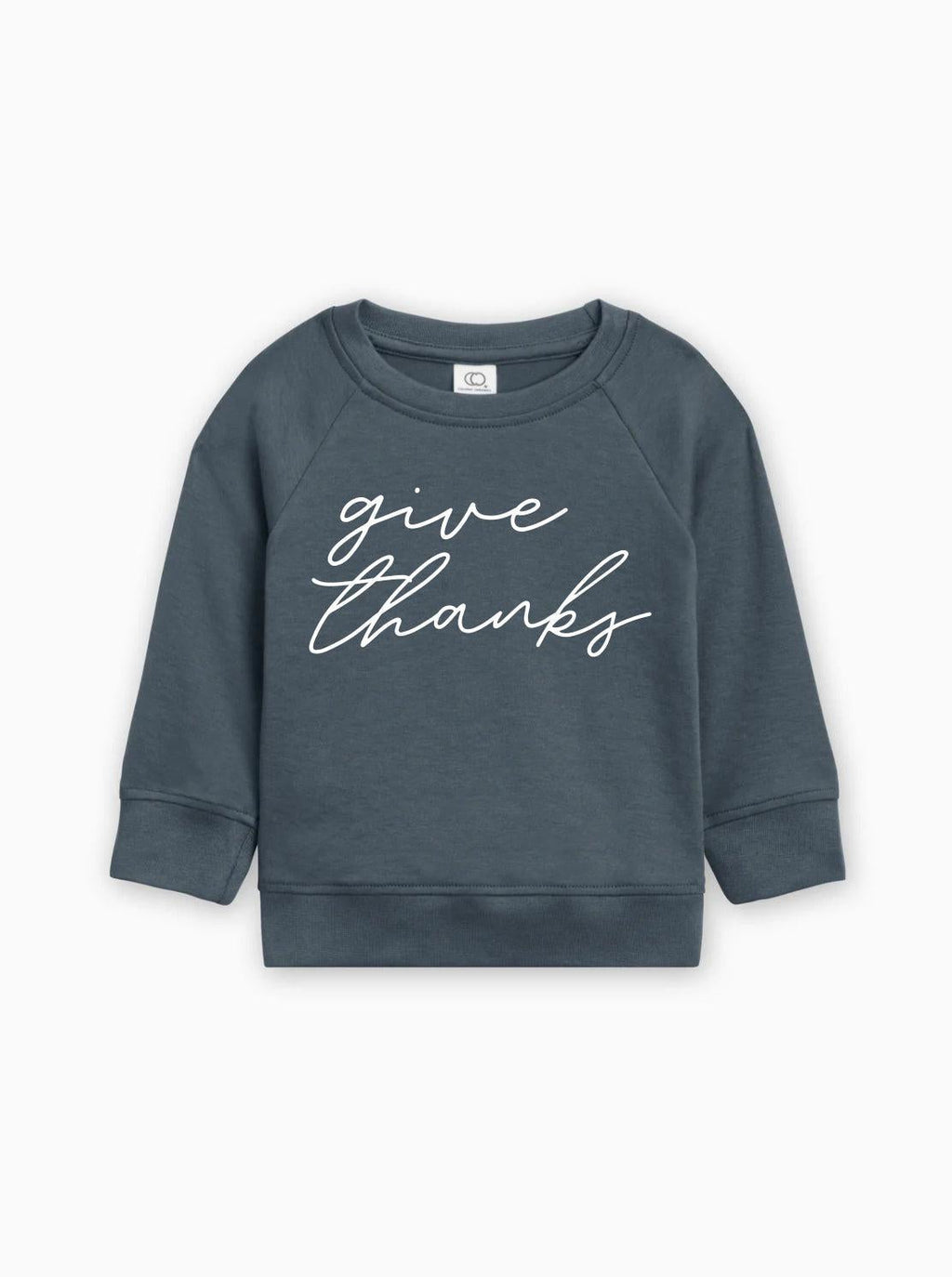 Give Thanks Organic Cotton Baby Toddler Pullover for Thanksgiving day