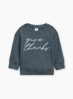 Give Thanks Organic Cotton Baby Toddler Pullover for Thanksgiving day