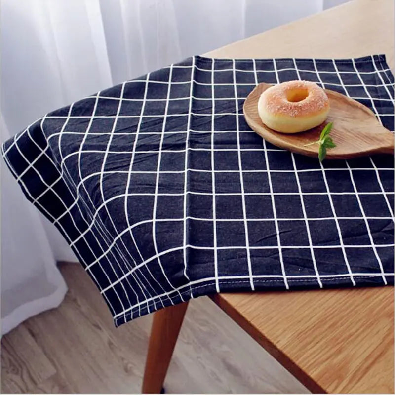 European Style Plaid Cotton-Linen Square Placemats