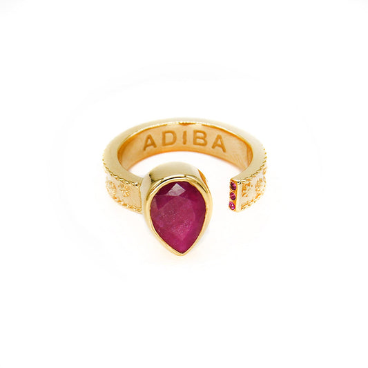 Gold Ruby Vermeil Resizable Ring