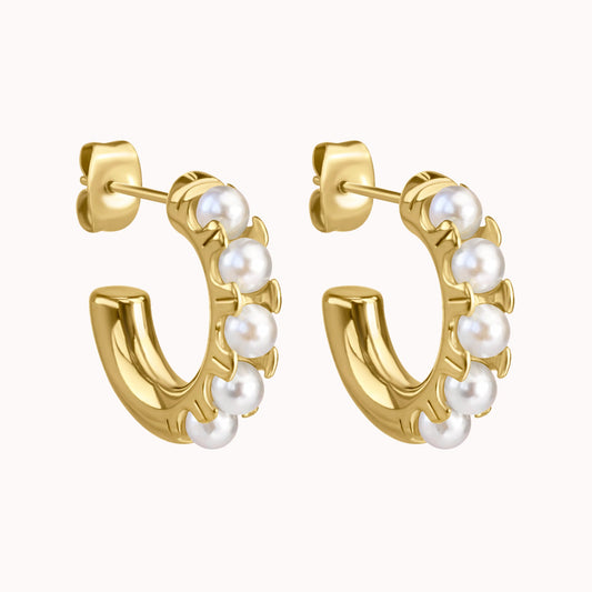 Gracie Pearl Hoop Earrings - The Peony Haus