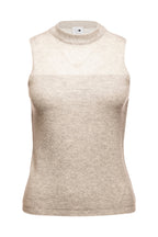 Coral Sleeveless Block Intarsia Top