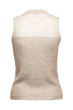 Coral Sleeveless Block Intarsia Top