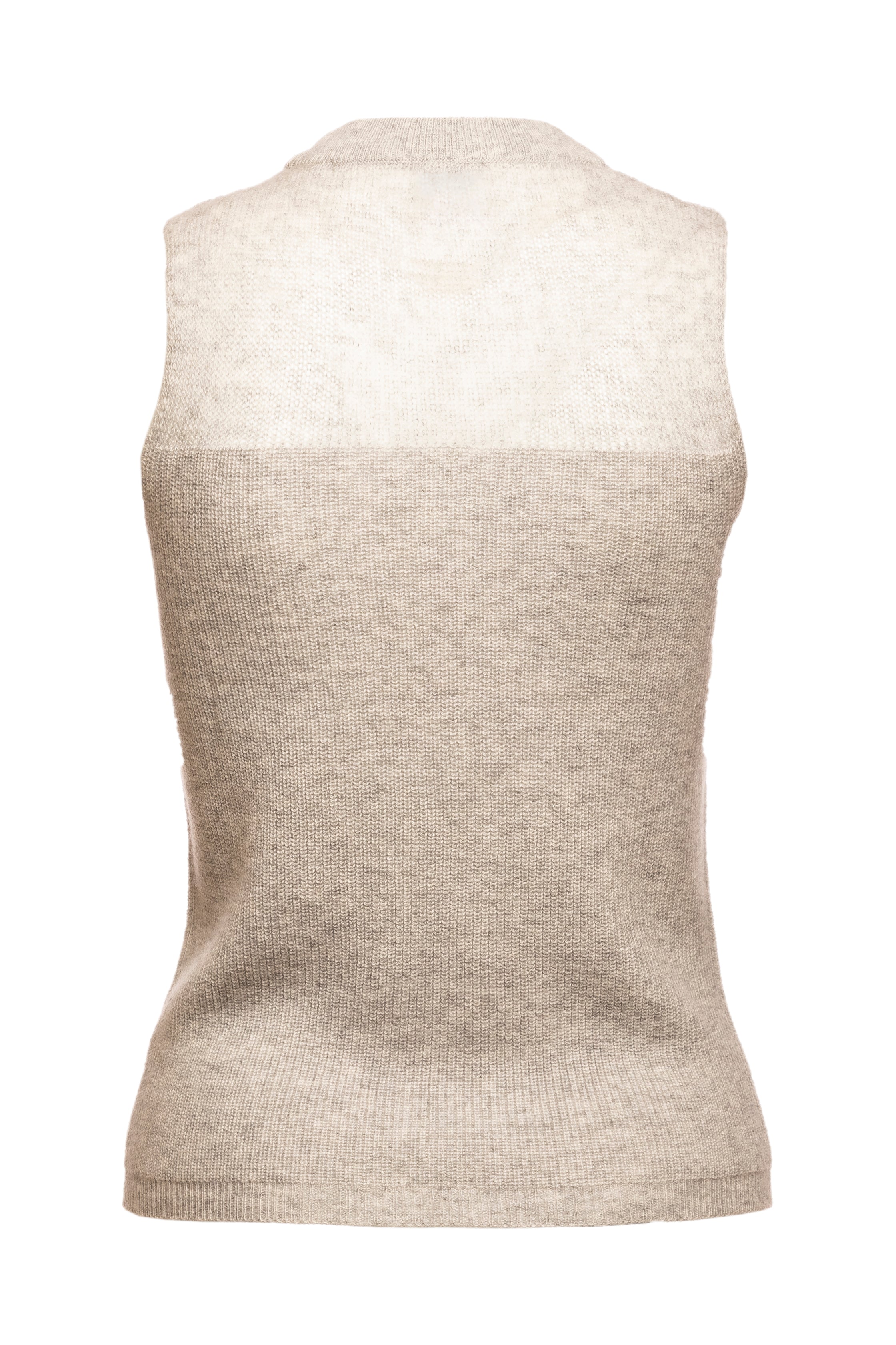 Coral Sleeveless Block Intarsia Top